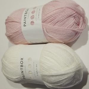 Baby yarn 2 skeins- 3 ply pink and white